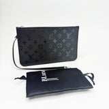 LIMITER EDITION LOUIS VUITTON x URS FISCHER BLK CANVAS ZIP POCHETTE/WRISTLET