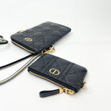 DIOR CARO POUCH IN CANNAGE BLK LEA & GHW