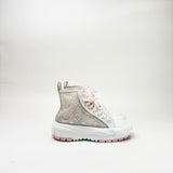 LOUIS VUITTON SQUAD PEARL PINK IRRIDESCENT MONO SNEAKERS sz 38