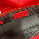 CHRISTIAN DIOR MY ABCDIOR LADY DIOR SMALL IN RED LMSKN LEA & LIGHT GHW W STRAP