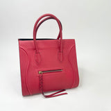 CELINE MEDIUM PHANTOM LUGGAGE IN RED CALF SKIN PEBBLED LEA