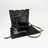 MIU MIU BLK LMBSKIN & GROMMET CROSSBODY BAG  - BLuxe Boutique