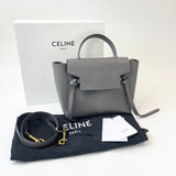 CELINE MICRO BELT BAG IN GREY PEBBLED LEA