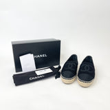 CHANEL BLK TWEED ESPADRILLES sz 39