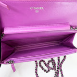 CHANEL BOY WOC IN PURPLE LAMB LEA & RUTHENIUM HW
