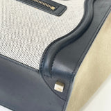 CELINE MICRO LUGGAGE IN TRI COLOR BLK CLF LEA GREEN SUEDE & CANVAS