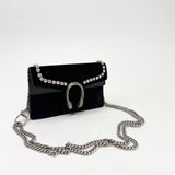 GUCCI DIONYSUS SUPER MINI MULTI WAY IN BLK VELVET W CRYSTALS