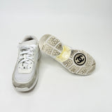 CHANEL WHT LOGO SNEAKERS sz 37