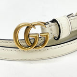 GUCCI WHT/ CRM PATENT LEA MARMONT THIN BELT