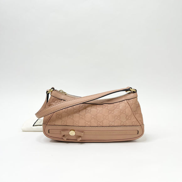 GUCCI MAYFAIR GUCCISSIMA DUSTY ROSE LEATHER SHOULDER BAG