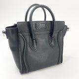 CELINE NANO LUGGAGE IN BLK PEBBLED LEA W SHW