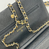 CHANEL CLASSIC WOC IN BLK CAV LEA & GHW