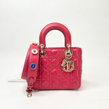 CHRISTIAN DIOR MY ABCDIOR LADY DIOR SMALL IN RED LMSKN LEA & LIGHT GHW W STRAP