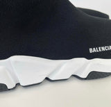 BALENCIAGA MENS SPEED KNIT SNEAKERS BLK/WHT SZ 9 / 42