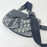 CHRISTIAN DIOR SADDLE OBLIQUE CANVAS & BLK LEA CROSSBODY BAG