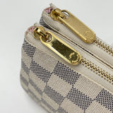 LOUIS VUITTON DOUBLE ZIP POCHETTE IN DAMIER AZUR & GHW