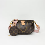 LOUIS VUITTON MULTI POCHETTE ACCESSORIES W PINK STRAP
