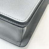 PRADA GRAY SAFFIANO LEA MINI SHOULDER BAG / CROSSBODY