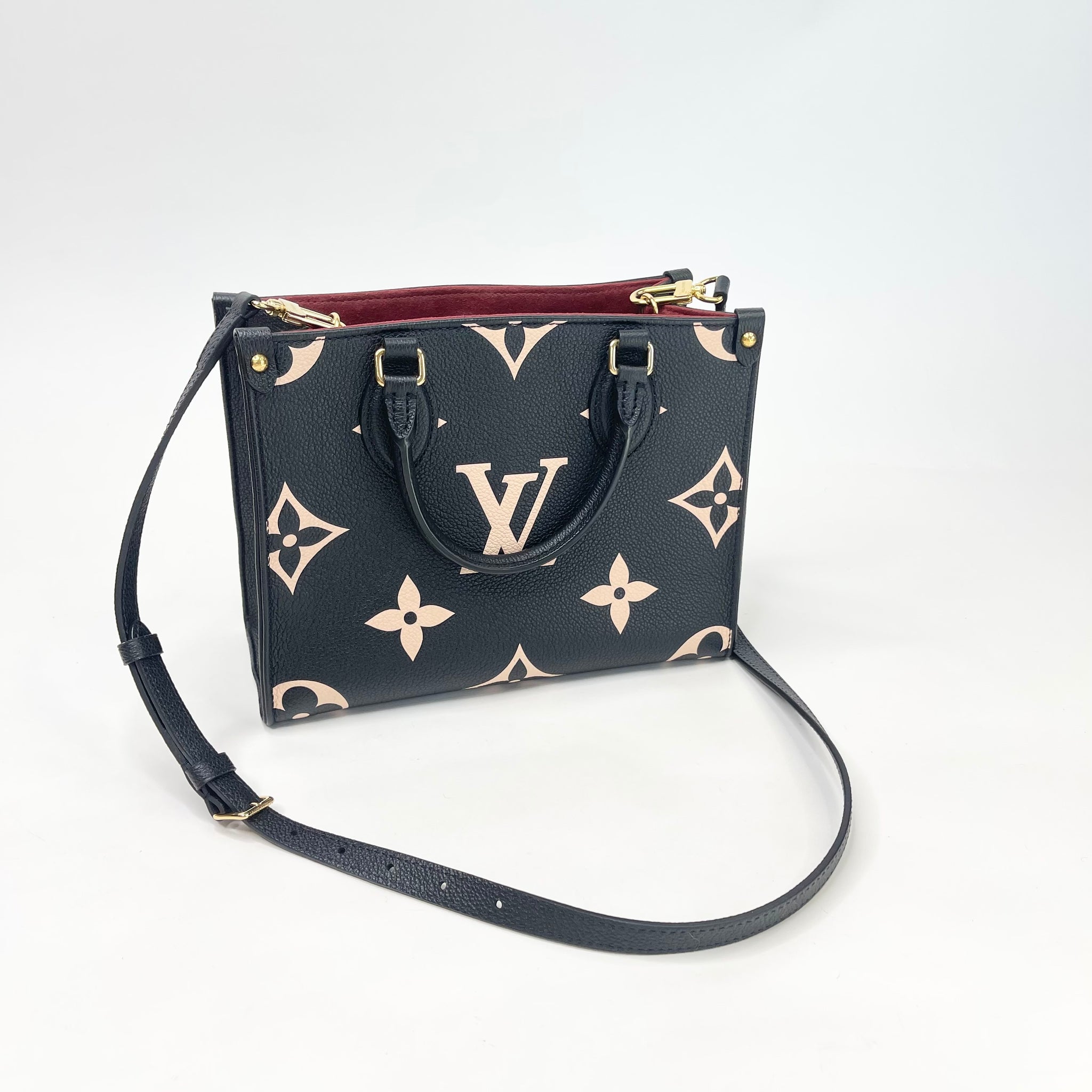 LOUIS VUITTON ONTHEGO PM IN BLK/CRM MONO EMPREINTE LEA – BLuxe