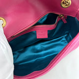 GUCCI MEDIUM MARMONT FLAP BAG IN FUCHSIA VELVET & GHW - BLuxe Boutique