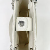 CHANEL WHITE CAVIAR QUILTED PETITE SHOPPING TOTE ( PST )