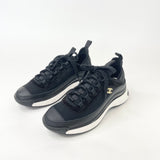CHANEL BLK VELVET & NYLON SNEAKERS sz 38.5