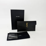 SAINT LAURENT UPTOWN POUCH IN BLK GRAIN DE POUDRE LEA