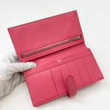 HERMES BEARN WALLET IN ROSE LIPSTICK CHEVRE MYSORE & PALLADIUM HW