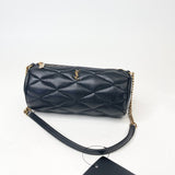 SAINT LAURENT SADE MINI TUBE IN BLK LMNSKN LEA & GHW