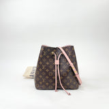 LOUIS VUITTON NEONOE MM IN MONOGRAM W PINK TRIM