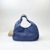BOTTEGA VENETA BLUE NAPPA INTRECIATTO LEA CAMPANA HOBO BAG