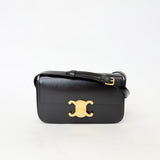 CELINE CLAUDE TRIOMPHE BLK LEA SHOULDER BAG - BLuxe Boutique
