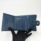 CHANEL CLASSIC FLAP WALLET IRIDESCENT NAVY CAVIAR LEA & GHW