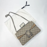 GUCCI DIONYSUS SMALL SUPREME CANVAS & TAUPE SUEDE BAG