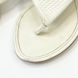 LOUIS VUITTON DICE WHT LEA SANDALS sz 37