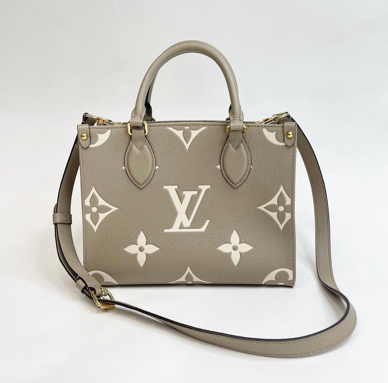 LOUIS VUITTON ONTHEGO PM DOVE MONOGRAM EMPREINTE LEATHER – BLuxe