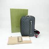GUCCI NAVY CANVAS SIDE BACKPACK