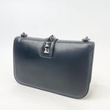 VALENTINO ROCKSTUD GLAM LOCK NOIR FLAP CHAIN CROSSBODY BAG