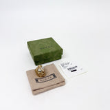 GUCCI GOLD TONE LIONS HEAD RING W CRYSTAL