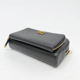 CHRISTIAN DIOR CARO DOUBLE POUCH CAMERA CROSSBODY IN BLK GRAINED CLFSKN & GHW - BLuxe Boutique