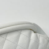 CHANEL TIMELESS CLUTCH IN WHITE CAVIAR LEA & SHW