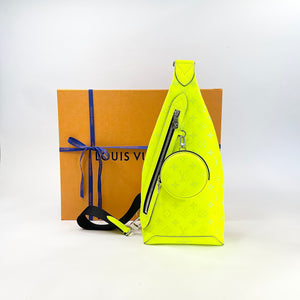 LOUIS VUITTON NEON YELLOW TAIGARAMA MONO DUO SLINGBAG