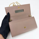 GUCCI MARMONT PINK POUDRE LEA CHAIN WALLET