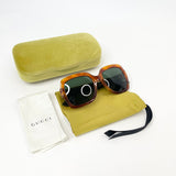 GUCCI SQUARE FRAME TORTOISE SHELL FRAME SUNGLASSES