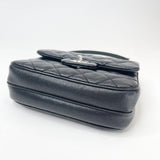 CHANEL SQUARE FLAP BAG IN BLK CAVIAR LEA & SHW