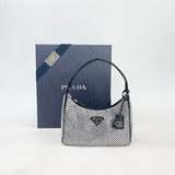 PRADA MINI RE EDITION IN CRYSTAL & BLK SATIN