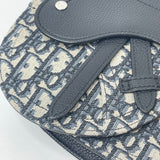 CHRISTIAN DIOR SADDLE OBLIQUE CANVAS & BLK LEA CROSSBODY BAG
