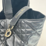 CHRISTIAN DIOR TOUJOURS BAG IN BLK MACROCANNAGE CALFSKIN LEA & LIGHT GHW + ZIP POUCH