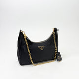 PRADA RE EDITION 2005 CROSSBODY IN BLK NYLON & GHW