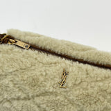 SAINT LAURENT SADE MINI TUBE IN BEIGE SHEARLING & GHW